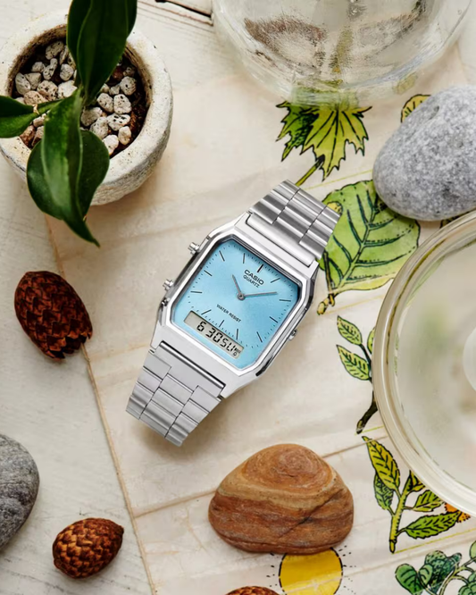 🕰️ Casio AQ-230: Elegancia Retro con Doble Funcionalidad